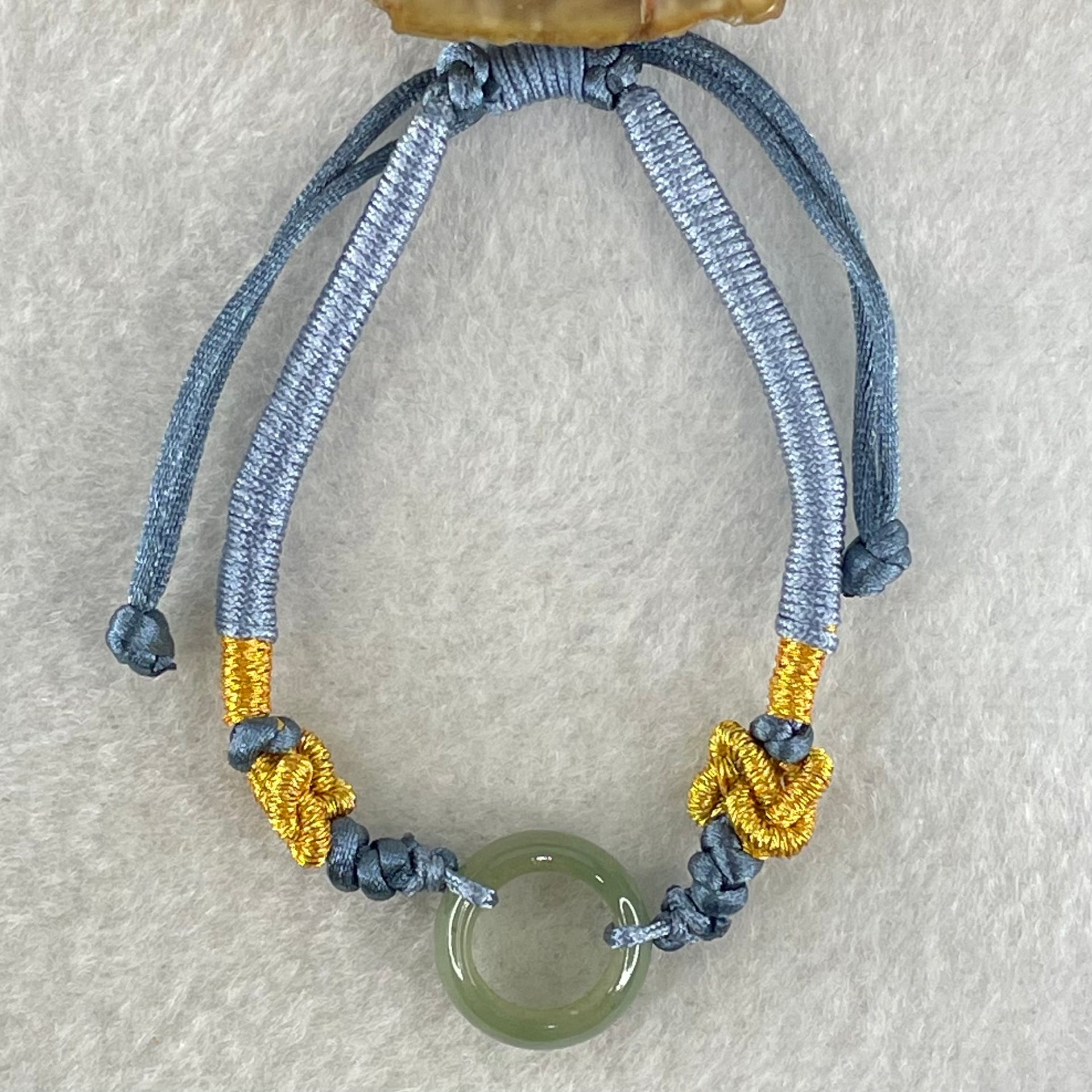 Type A Blueish Green Jadeite Ping An Kou String Bracelet 2.36g 13.8 by 5.8mm - Huangs Jadeite and Jewelry Pte Ltd