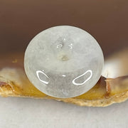 Type A Semi Icy Light Green With Wuji Grey Spots Jadeite Ping An Kou Donut Pendant 2.29g 13.7 by 6.0mm - Huangs Jadeite and Jewelry Pte Ltd