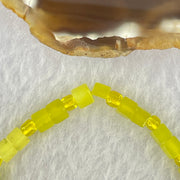 Natural Yellow Serpentine Mini Cube Beads Bracelet 6.36g 4.4mm 29 Beads - Huangs Jadeite and Jewelry Pte Ltd