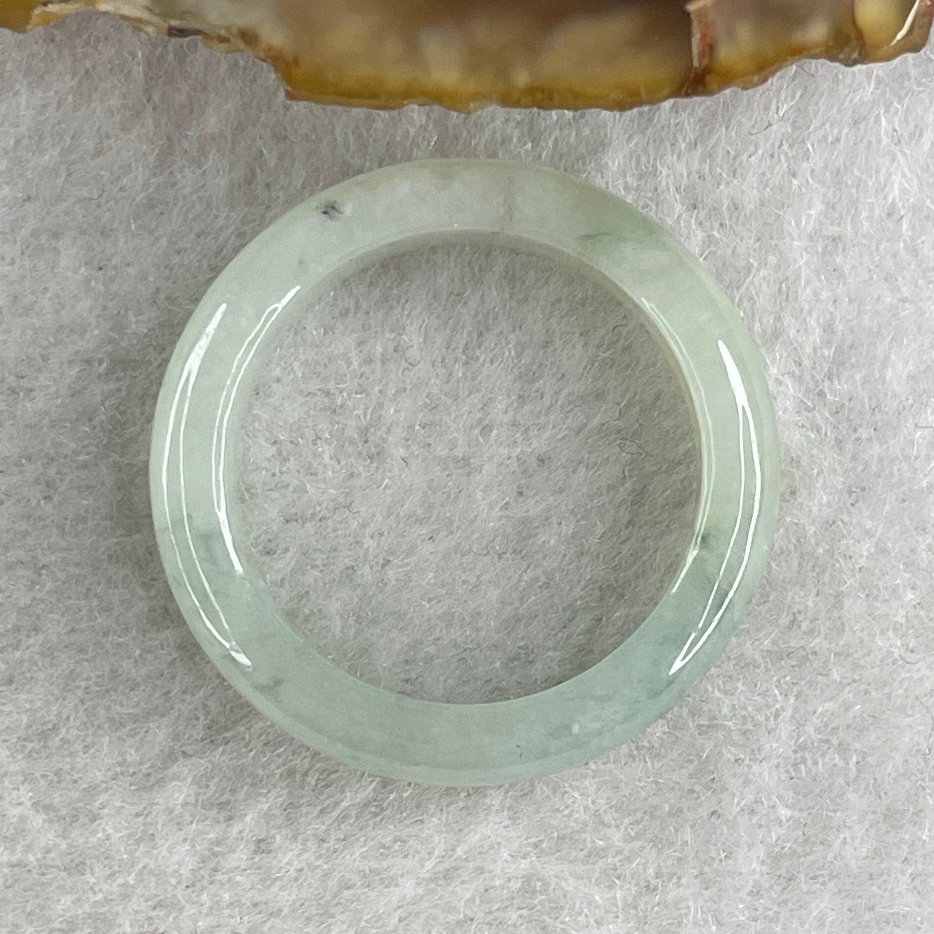 Natural Type A Faint Green with Green Jadeite Ring 3.03g 5.1 by 3.3mm US 8 HK 17.5 - Huangs Jadeite and Jewelry Pte Ltd