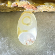 Natural Powerful Tibetan Old Oily Agate 3 Eyes Dzi Bead Heavenly Master (Tian Zhu) 三眼天诛 2.92g 19.3 by 10.2mm - Huangs Jadeite and Jewelry Pte Ltd