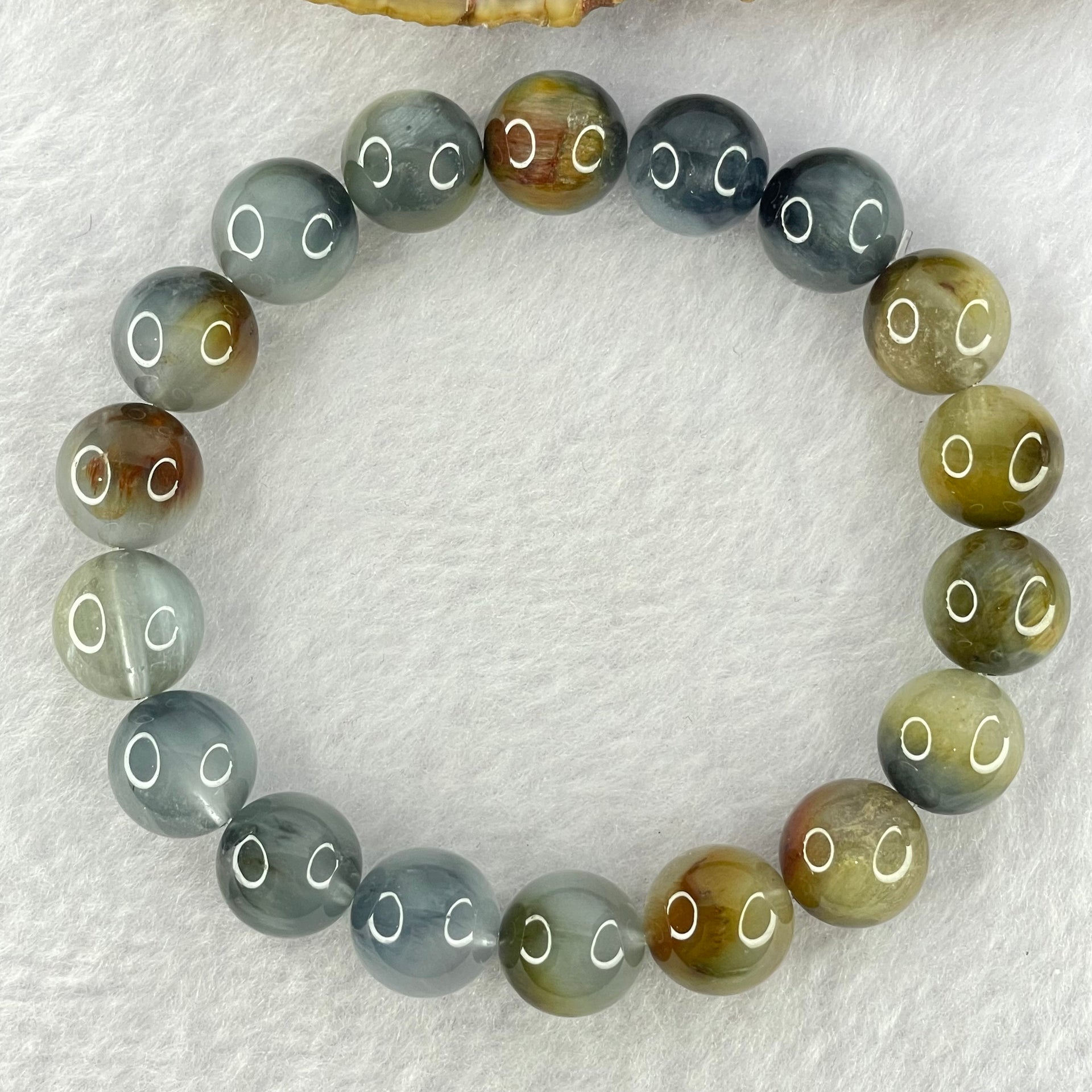 Good Grade Natural Blue Rutilated Quartz Bracelet 34.89g 17cm 11.3mm 18 Beads - Huangs Jadeite and Jewelry Pte Ltd