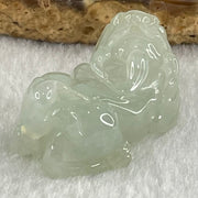 Type A Light Green Faint Lavender Jadeite Pixiu Charm 15.15g 31.1 by 18.7 by 14.1mm - Huangs Jadeite and Jewelry Pte Ltd