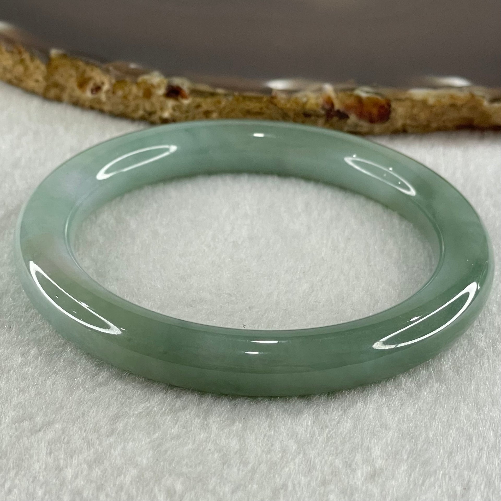 Type A Blueish Green Jadeite Bangle 44.77g Internal Diameter 55.5mm 8.9 by 9.5mm (Close to Perfect) - Huangs Jadeite and Jewelry Pte Ltd