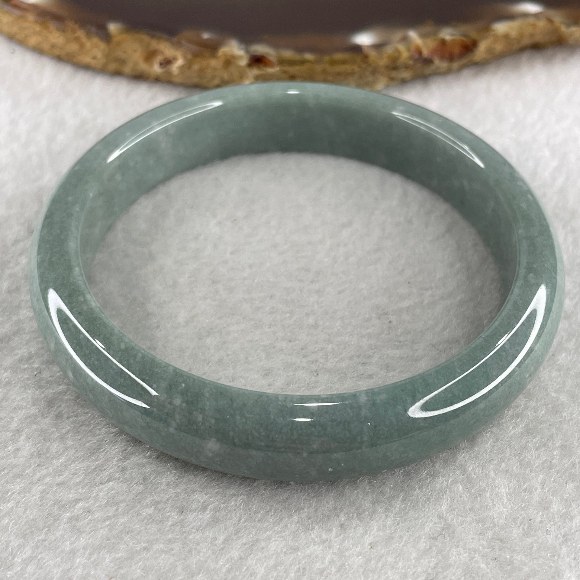 Type A Full Green Bangle 48.97g inner Dia 59.4mm 12.0 by 7.4mm (NO LINE) - Huangs Jadeite and Jewelry Pte Ltd