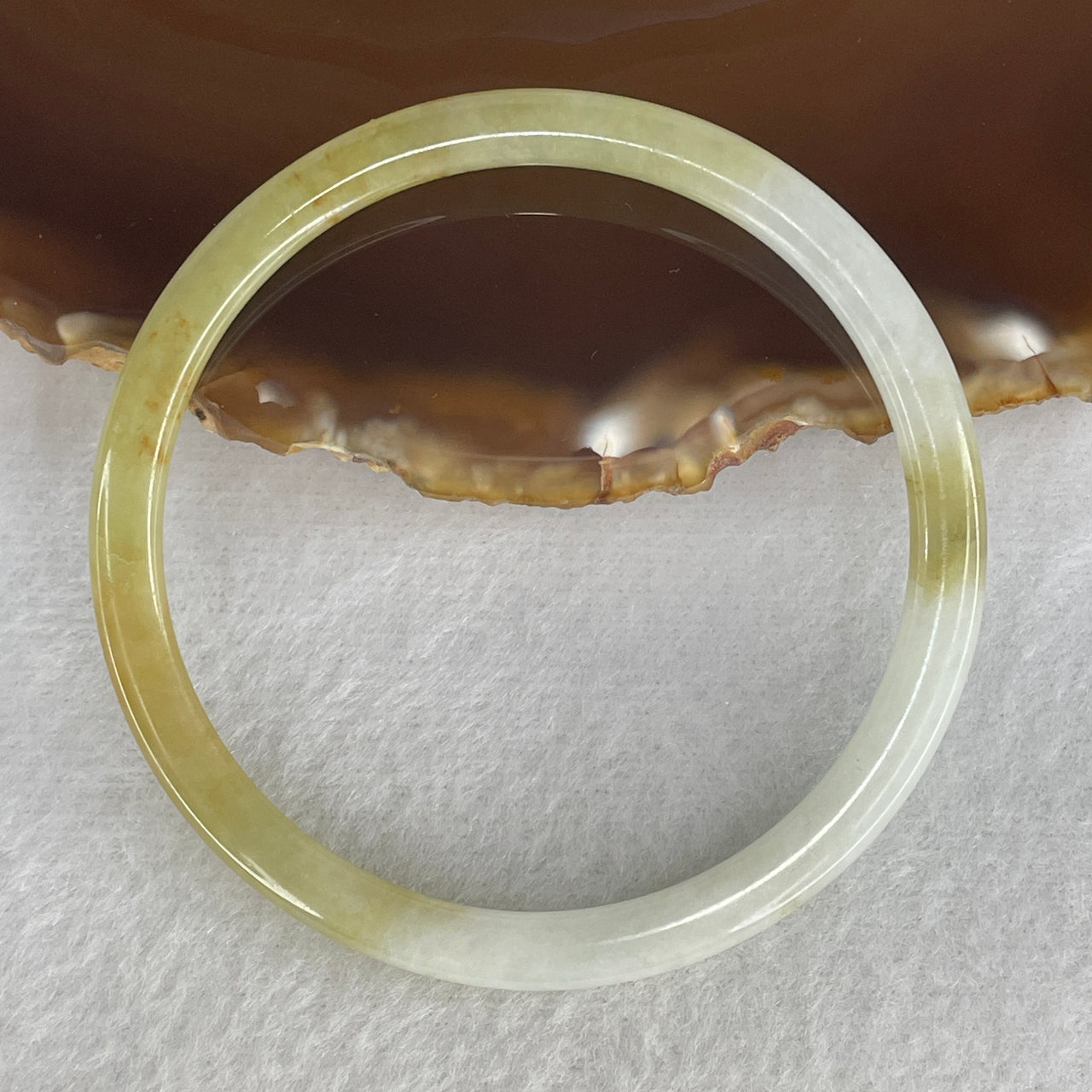 Natural Type A Multi-Color Jadeite Bangle | 57.1mm Brown, Faint Green & Lavender Tricolor Jade Bracelet (12.27g, 4.0x6.0mm (Slight Internal Line)