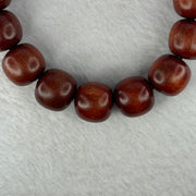 Natural India Red Rosewood Beads Bracelet 印度鸡血红小叶紫檀手链 31.41g 19cm 15.0mm 15 Beads - Huangs Jadeite and Jewelry Pte Ltd