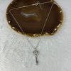 Cubic Zirconia in PT950 Plated 925 Sliver Necklace 4.28g Middle Stone 6.2 by 2.0mm - Huangs Jadeite and Jewelry Pte Ltd