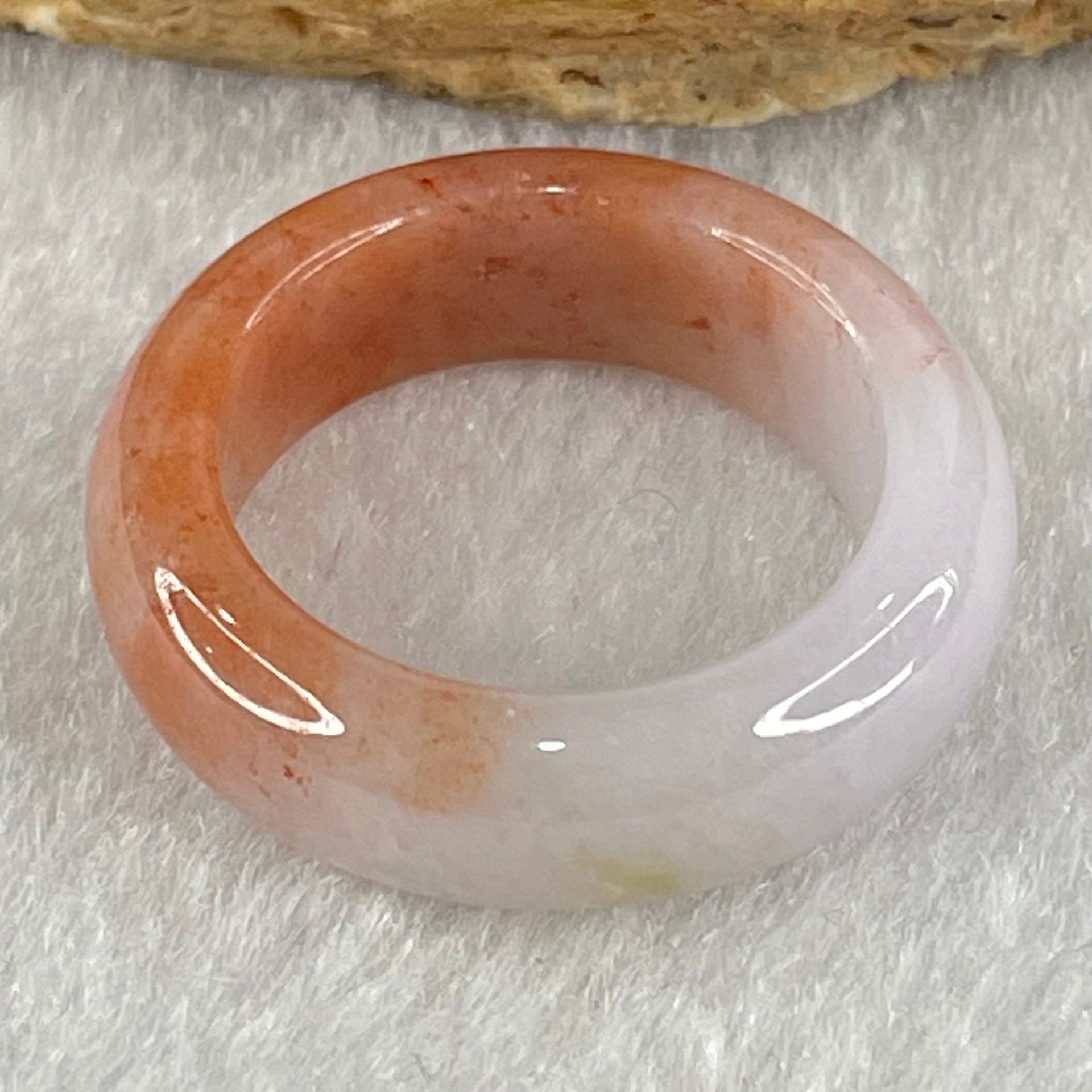 Type A Reddish Brown and Light Lavender Jadeite Ring 4.37g 6.8 by 4.0mm US7.4 HK16.2 (Very Slight Internal Line) - Huangs Jadeite and Jewelry Pte Ltd