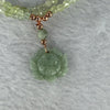 Type A Green Jadeite Lotus Flower and Crystal Bead in Rose Gold Color Necklace 11.13g 18.6 by 17.7 by 5.8 mm - Huangs Jadeite and Jewelry Pte Ltd