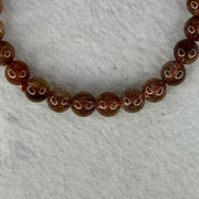 Natural Copper Rutilated Quartz Beads Bracelet 天然銅髮晶手镯 16.12g 16cm 7.9mm 25 Beads - Huangs Jadeite and Jewelry Pte Ltd