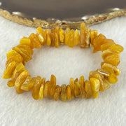 Natural Beeswax Raw Stone Irregular Beads Bracelet 天然蜜蜂蜡原石手链 22.59g 18.5cm 21.6 by 12.6 by 4.7mm, 13.1 by 11.7 by 4.8mm 54pcs - Huangs Jadeite and Jewelry Pte Ltd