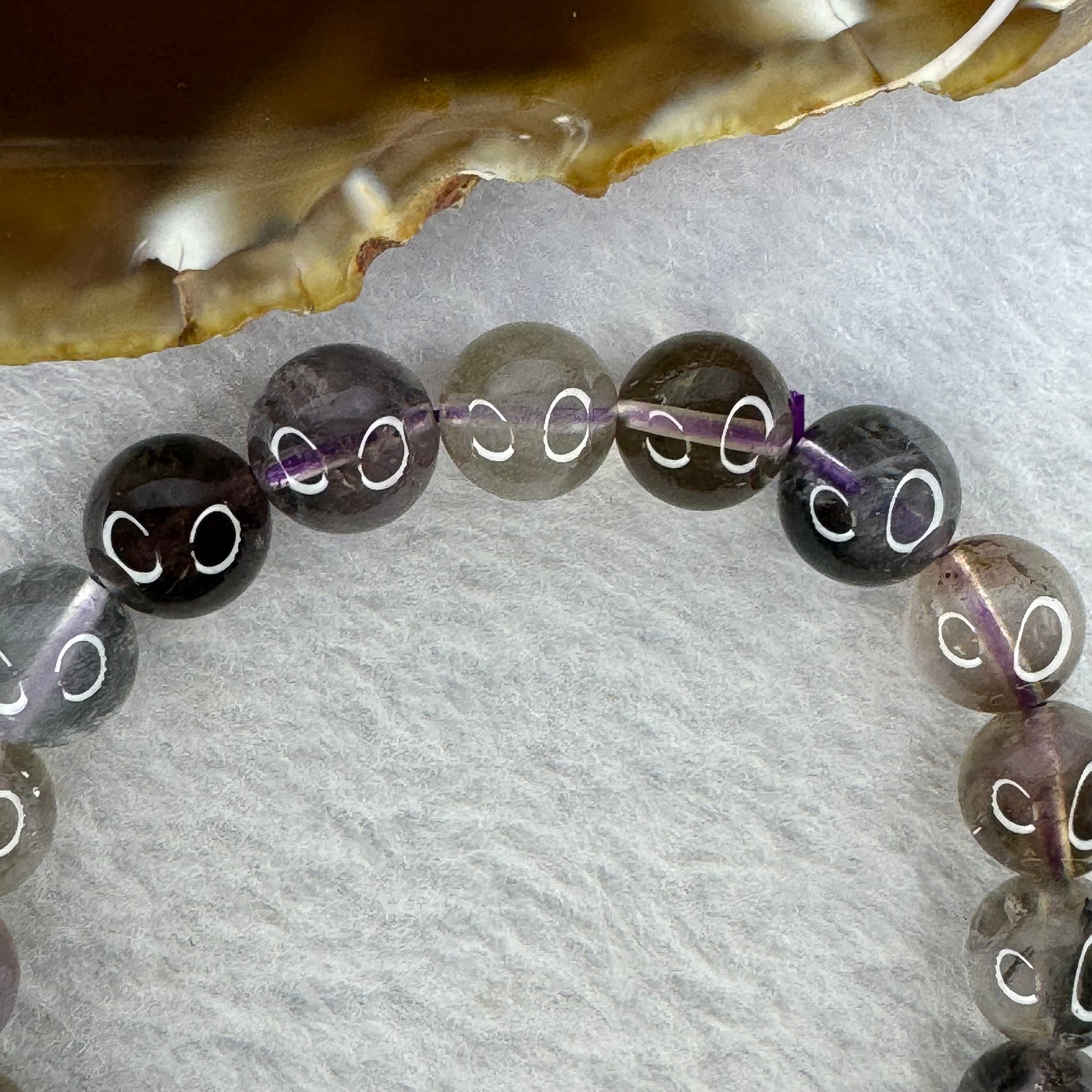 Natural Auralite Crystal Bracelet 极光手链 24.29g 9.5 mm 20 Beads - Huangs Jadeite and Jewelry Pte Ltd