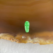 Type A Old Mine Full Green Jadeite Peapod Charm Stone For Setting 0.14g 9.4 by 3.6 by 1.7mm - Huangs Jadeite and Jewelry Pte Ltd