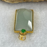 Certified Type A Icy Jade Jadeite Wu Shi Pai Jade Jadeite 18k Yellow Gold 4.11g 35.3 by 12.6 by 5.9mm - Huangs Jadeite and Jewelry Pte Ltd