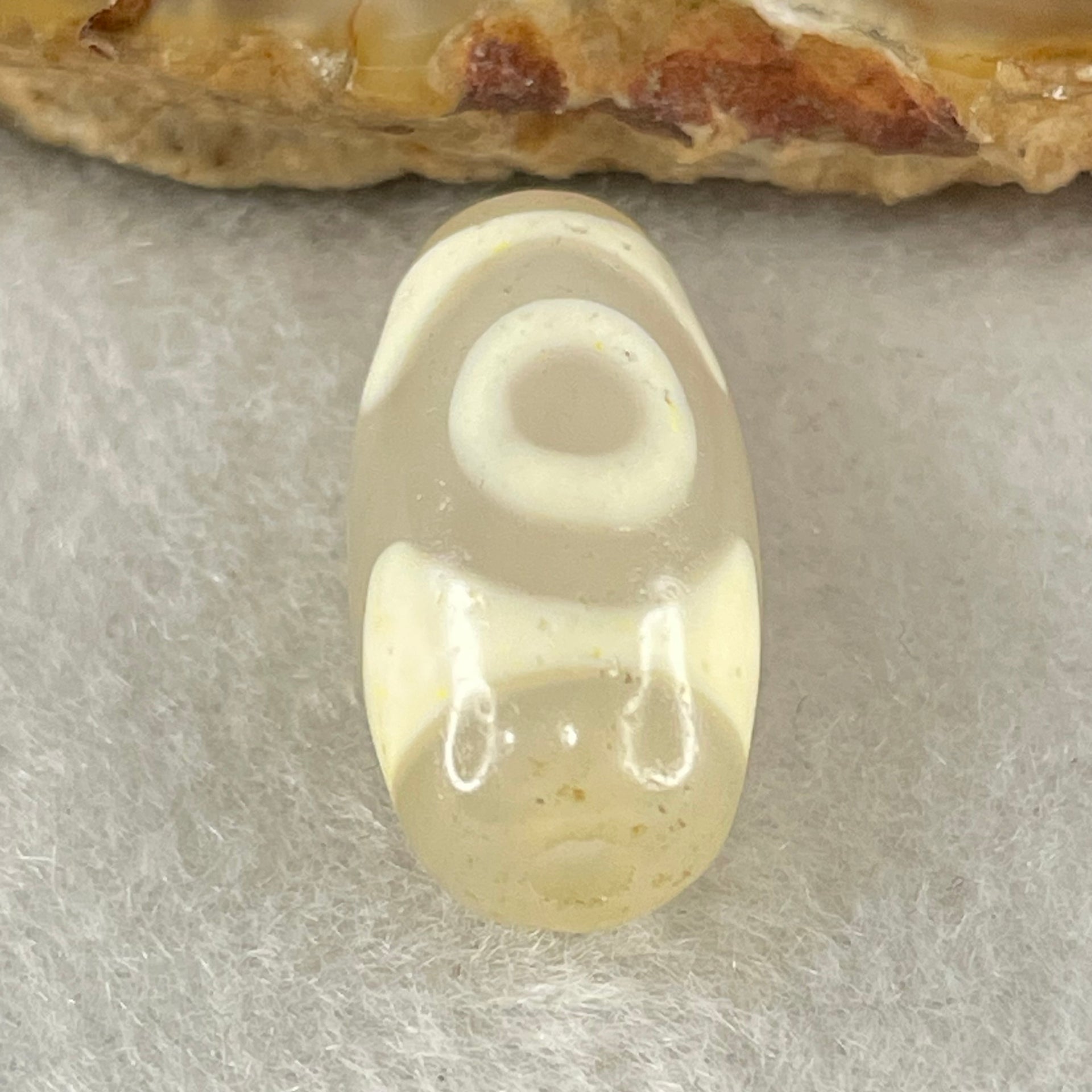 Natural Powerful Tibetan Old Oily Agate 3 Eyes Dzi Bead Heavenly Master (Tian Zhu) 三眼天诛 2.83g 19.9 by 10.0mm - Huangs Jadeite and Jewelry Pte Ltd