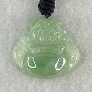 Type A Natural Semi Icy Light Green Jadeite Milo Buddha Pendant 9.03g 25.8 by 28.8 by 6.7mm - Huangs Jadeite and Jewelry Pte Ltd