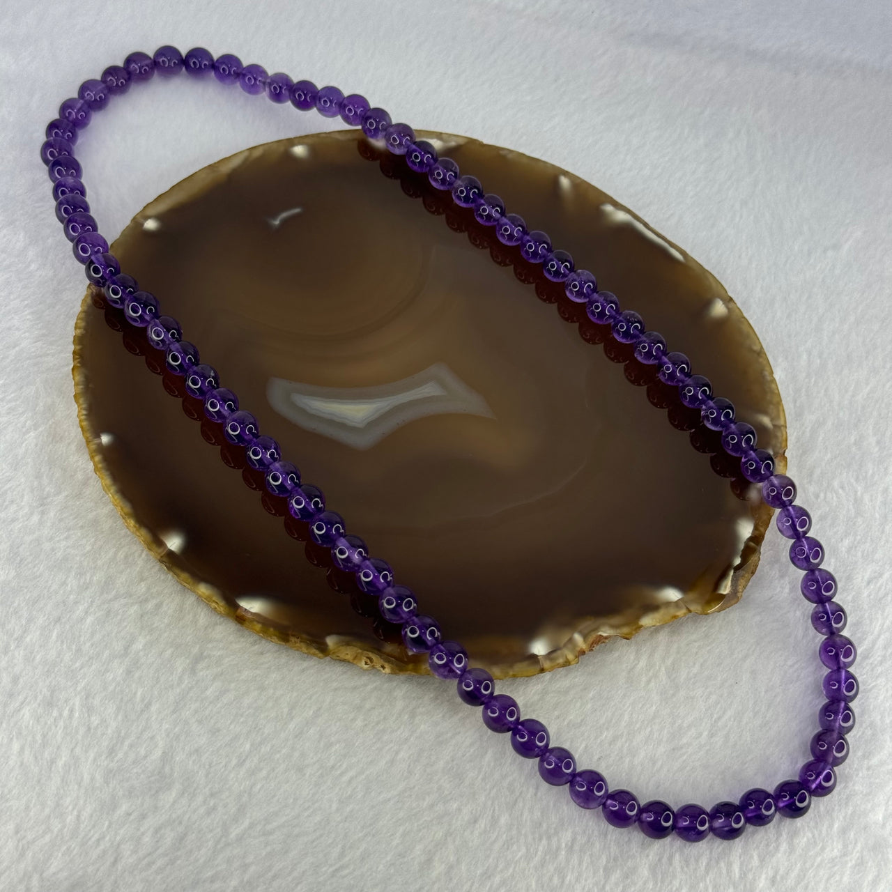 Good Grade Natural Amethyst Necklace 46.64g 53cm 7.8mm 75 Beads - Huangs Jadeite and Jewelry Pte Ltd