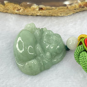 Type A Green Jadeite Milo Buddha Pendant and Beads Necklace 43.19g 31.3 by 40.8 by 12.1mm - Huangs Jadeite and Jewelry Pte Ltd