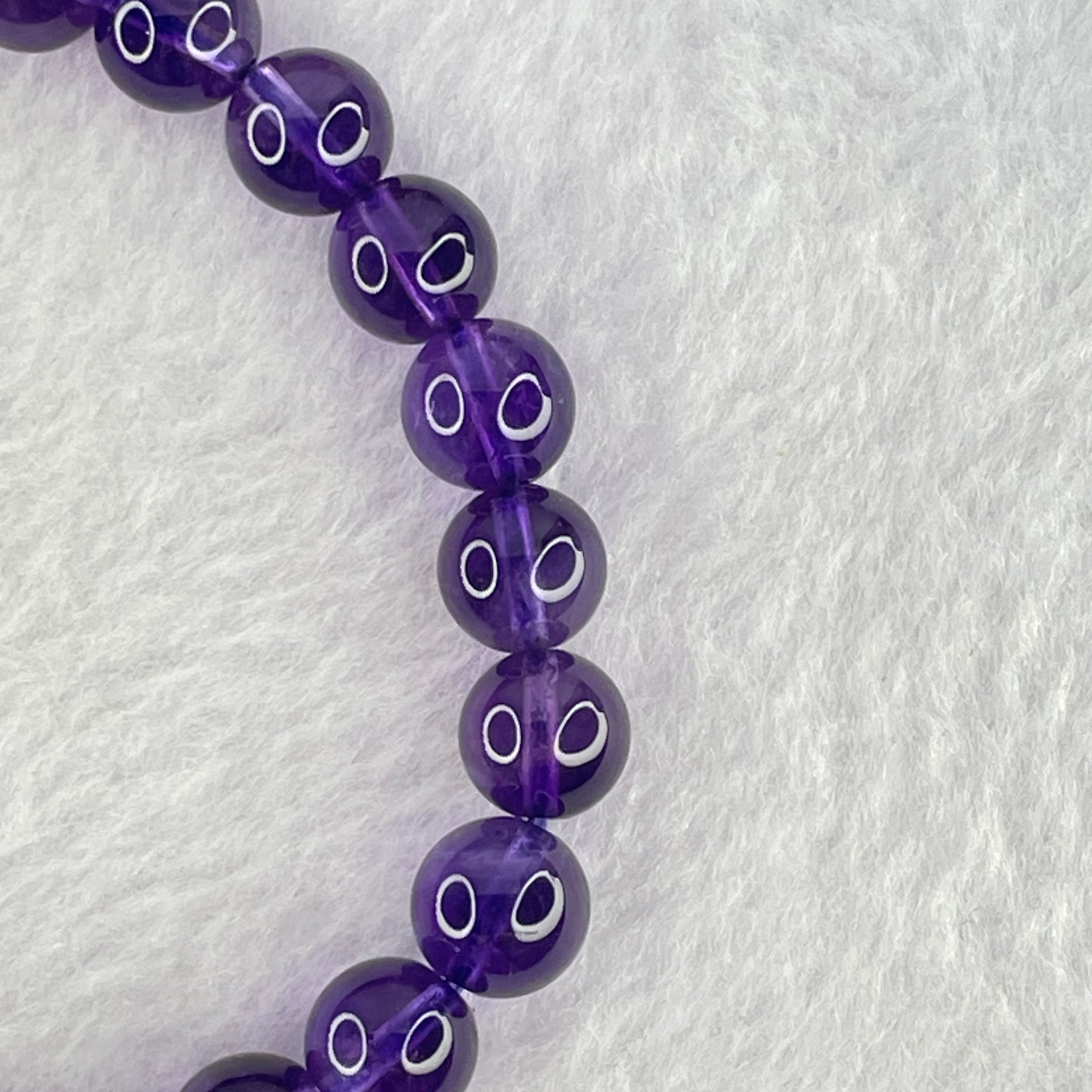 Very Good Grade Natural Amethyst Bracelet 18.03g 16cm 8.3mm 24 Beads - Huangs Jadeite and Jewelry Pte Ltd
