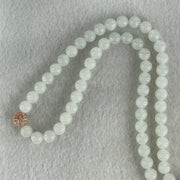 Type A White to Faint Blue Jadeite Beads Necklace 60.70g 66cm 7.1mm 98 Beads - Huangs Jadeite and Jewelry Pte Ltd