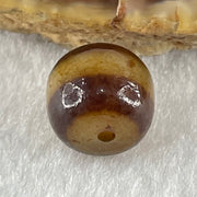 Natural Powerful Tibetan Old Oily Agate 1 Line Dzi Bead Heavenly Master (Tian Zhu) 1.86g 10.1 by 10.9mm - Huangs Jadeite and Jewelry Pte Ltd