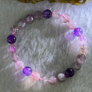 Natural Super 7 Beads Bracelet 17.72g 15.5cm 8.4mm 23 Beads - Huangs Jadeite and Jewelry Pte Ltd