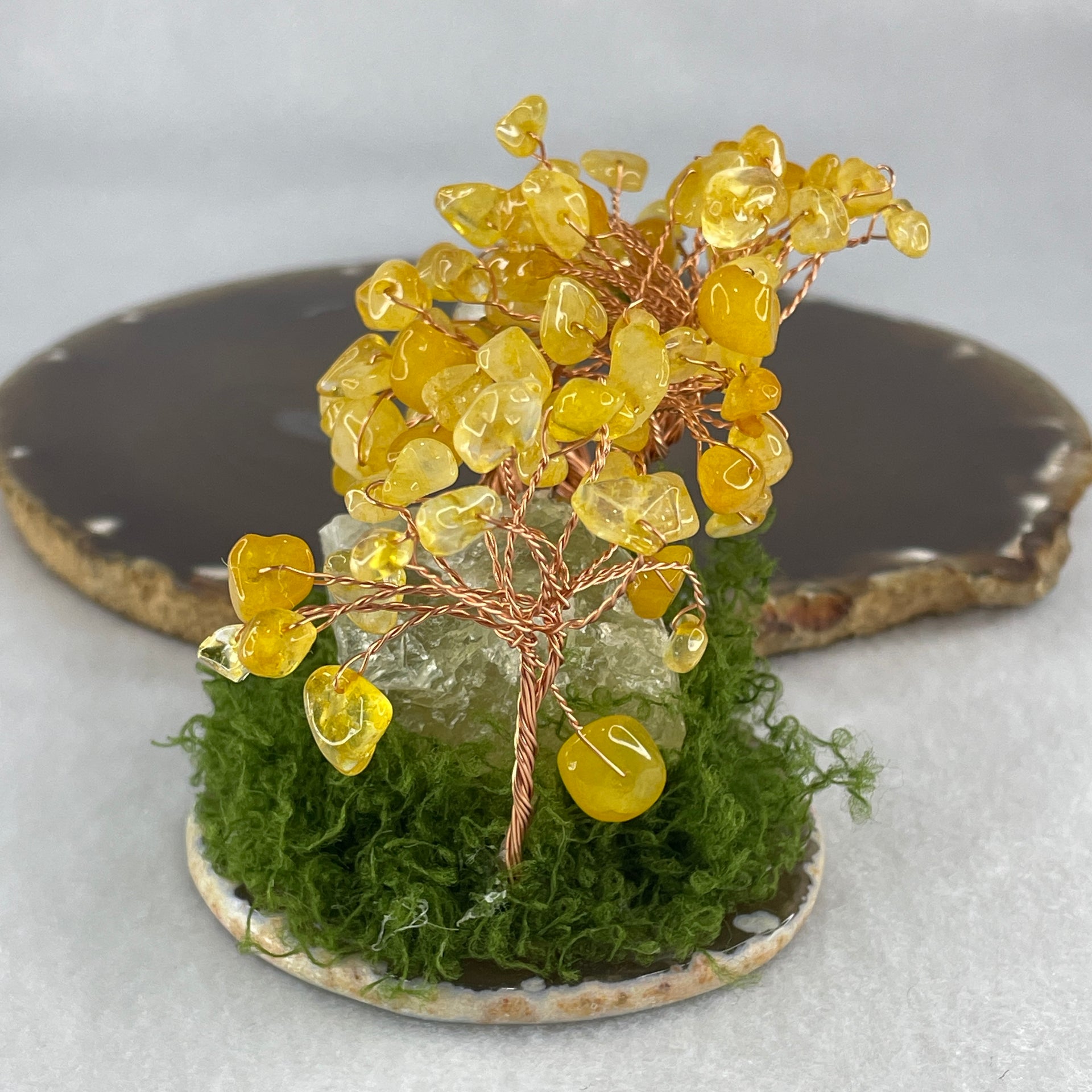 Natural Citrine Money Tree with Rough Citrine Display 139.62g 90.2 by 66.8 by 74.4mm - Huangs Jadeite and Jewelry Pte Ltd