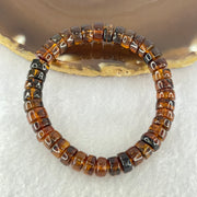 Natural Cognac Fushun Amber Donut Beads Bracelet 天然抚顺老珀手链 8.63g 15cm 8.9mm 40pcs - Huangs Jadeite and Jewelry Pte Ltd