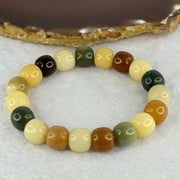Natural Mixed Color Bodhi Beads Bracelet 19.87g 17cm 11.3mm 19 Beads - Huangs Jadeite and Jewelry Pte Ltd