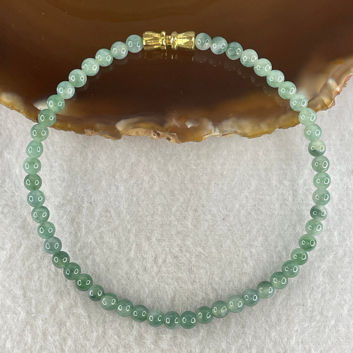 Natural Type A Blueish Green Jadeite Beads Bracelet | (6.52g | 18.5cm | 4.2mm x 51 Beads | Synergy, Strategic Wisdom & Feng Shui Prosperity Catalyst)