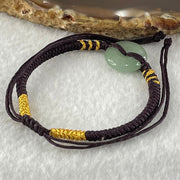 Type A Blueish Green Jadeite Ping An Kou Donut In String Bracelet 2.63g 14.5 by 4.4mm - Huangs Jadeite and Jewelry Pte Ltd