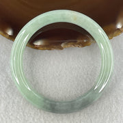 Certified Natural Type A Jelly Light Green & Wuji Grey Jadeite Full Round Bangle | (39.83g | 54.6mm Inner Diameter | 8.6mm x 8.7mm | Very Very Slight External Line | Synergy, "Wuji" Spatial Shield & Feng Shui Wealth Guard Anchor) - Huangs Jadeite and Jewelry Pte Ltd