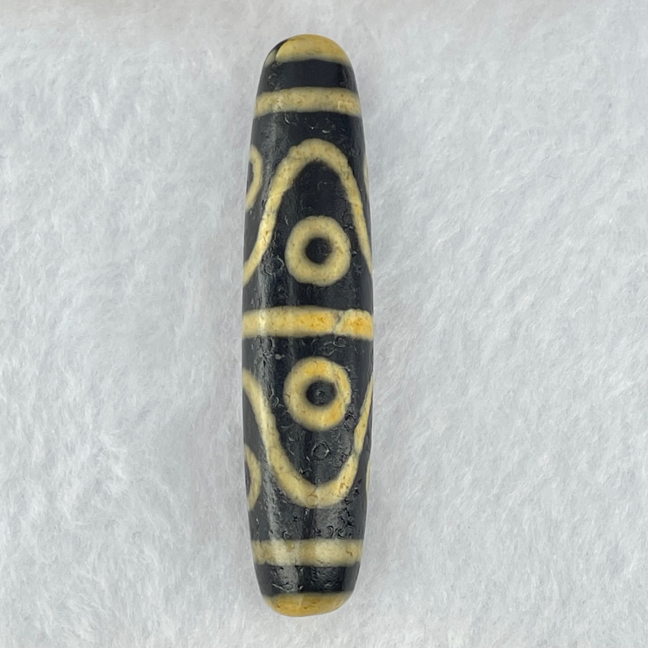 Natural Powerful Tibetan Old Oily Agate 8 Eyes Dzi Bead Heavenly Master (Tian Zhu) 八眼天诛 15.32g 57.0 by 13.2mm - Huangs Jadeite and Jewelry Pte Ltd