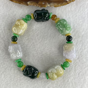 Type A Burmese Jade Jadeite Pig Piglets Bracelet 54.50g each about 18.1 by 13.9mm - Huangs Jadeite and Jewelry Pte Ltd