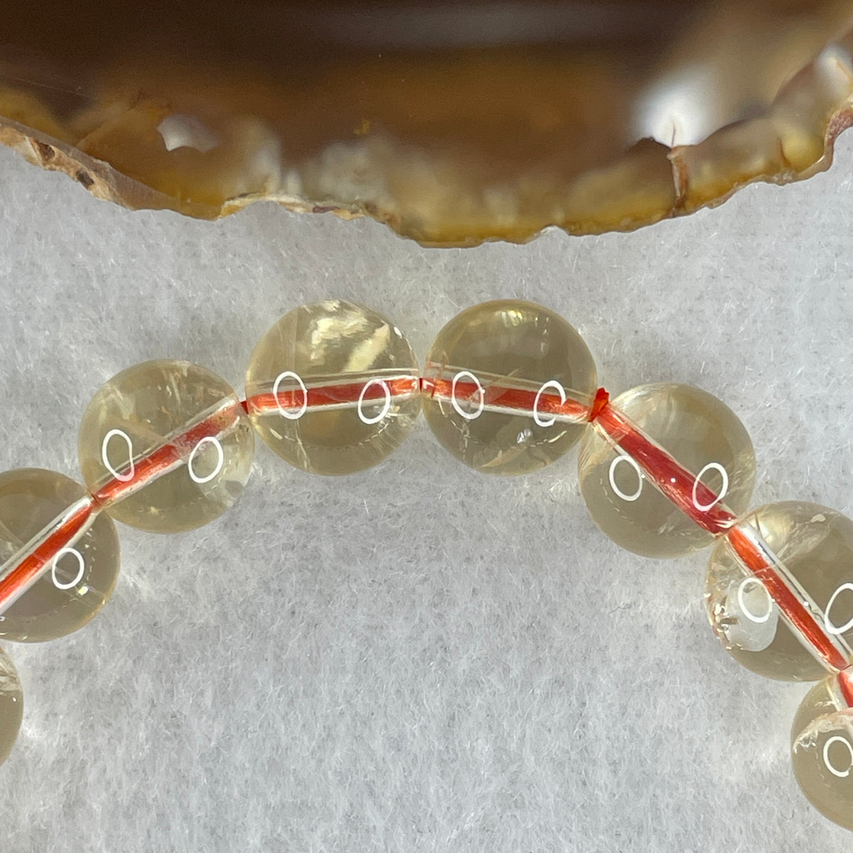 Certified Average Grade Natural Yellow Citrine Crystal Beads Bracelet | 9.9mm Golden Merchant's Stone (26.76g | 17cm Wrist Sizing | 21 Beads)