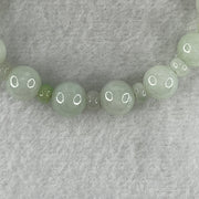 Natural Type A Light Green Jadeite Round Shape Beads with Red Agate Paw Charm Bracelet 29.33g 17cm 10.0mm 14 Beads - Huangs Jadeite and Jewelry Pte Ltd