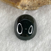 Type A Translucent Black Omphacite Jadeite Oval Cabouchon Stone For Setting 0.84g 11.2 by 8.6 by 4.6mm - Huangs Jadeite and Jewelry Pte Ltd