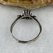 Natural Pink Cubic Zirconia Ring in S925 Sliver 1.53g 5.4 by 4.9 by 3.0mm (Adjustable Size) - Huangs Jadeite and Jewelry Pte Ltd