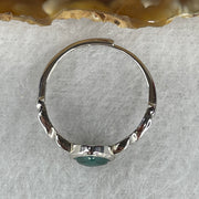Natural-Blueish-Green-Tourmaline-Heart-Shape-in-S925-Sliver-Ring-1.60g-5.2-by-5.5-by-2.0mm-(Adjustable-Size)