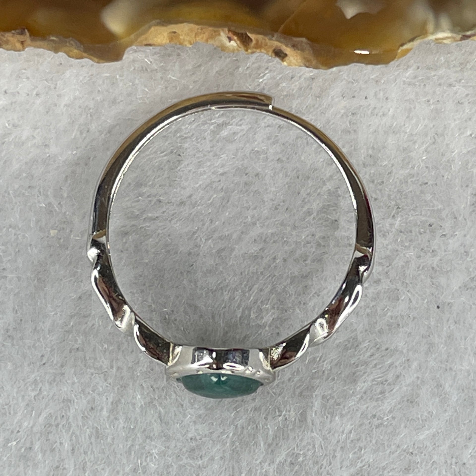 Natural-Blueish-Green-Tourmaline-Heart-Shape-in-S925-Sliver-Ring-1.60g-5.2-by-5.5-by-2.0mm-(Adjustable-Size)