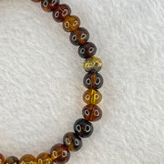 Natural Mixed Color Amber Beads Bracelet 天然琥珀手链 6.51g 16.5cm 7.8mm 32 Beads - Huangs Jadeite and Jewelry Pte Ltd