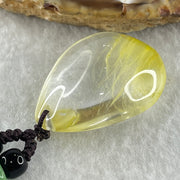 Natural Golden Rutilated Quartz Tear Drop Necklace 19.61g 32.5 by 24.7 by 11.8mm - Huangs Jadeite and Jewelry Pte Ltd