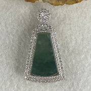 Natural Type A Blueish Green Jadeite Wushipai Pendant in S925 Silver | (13.60g | 24.8 x 15.5 x 3.5mm | Unobstructed Peace & Supreme Protection Anchor, Feng Shui Harmony & Executive Calm Pendant) - Huangs Jadeite and Jewelry Pte Ltd