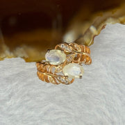 Natural Blue Moonstone In 925 Sliver Rose Gold Colour Ring 3.89g 6.7 by 5.0 by 4.0mm US 5.5 / HK 12 - Huangs Jadeite and Jewelry Pte Ltd