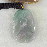 Grand Master Type A Jelly Lavender and Green Piao Hua Jadeite Manjusri Bodhisattva Pendant 90.51g 77 by 50 by 12.8mm - Huangs Jadeite and Jewelry Pte Ltd