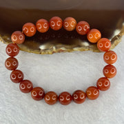 Natural Cinnabar Beads Bracelet 红朱砂手链 29.06g 17.5cm 10.4mm 20 Beads - Huangs Jadeite and Jewelry Pte Ltd