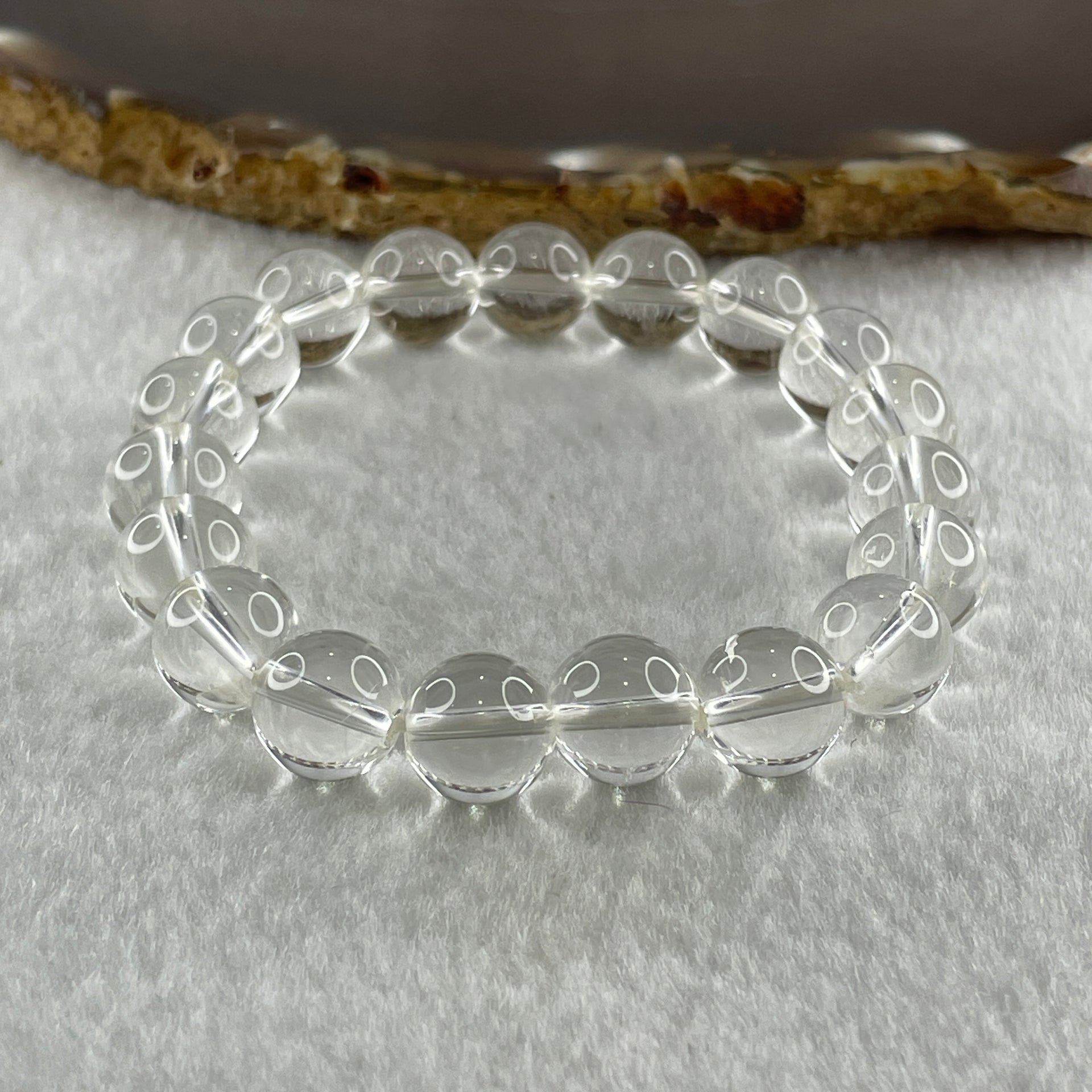 Natural Clear Quartz Beads Bracelet 26.40g 15cm 10.1mm 19 Beads - Huangs Jadeite and Jewelry Pte Ltd