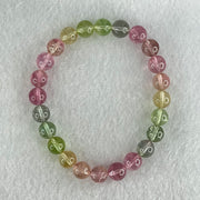 Good Grade Natural Elbaite Tourmaline Beads Bracelet 16.74g 15cm 7.8mm 24 Beads - Huangs Jadeite and Jewelry Pte Ltd