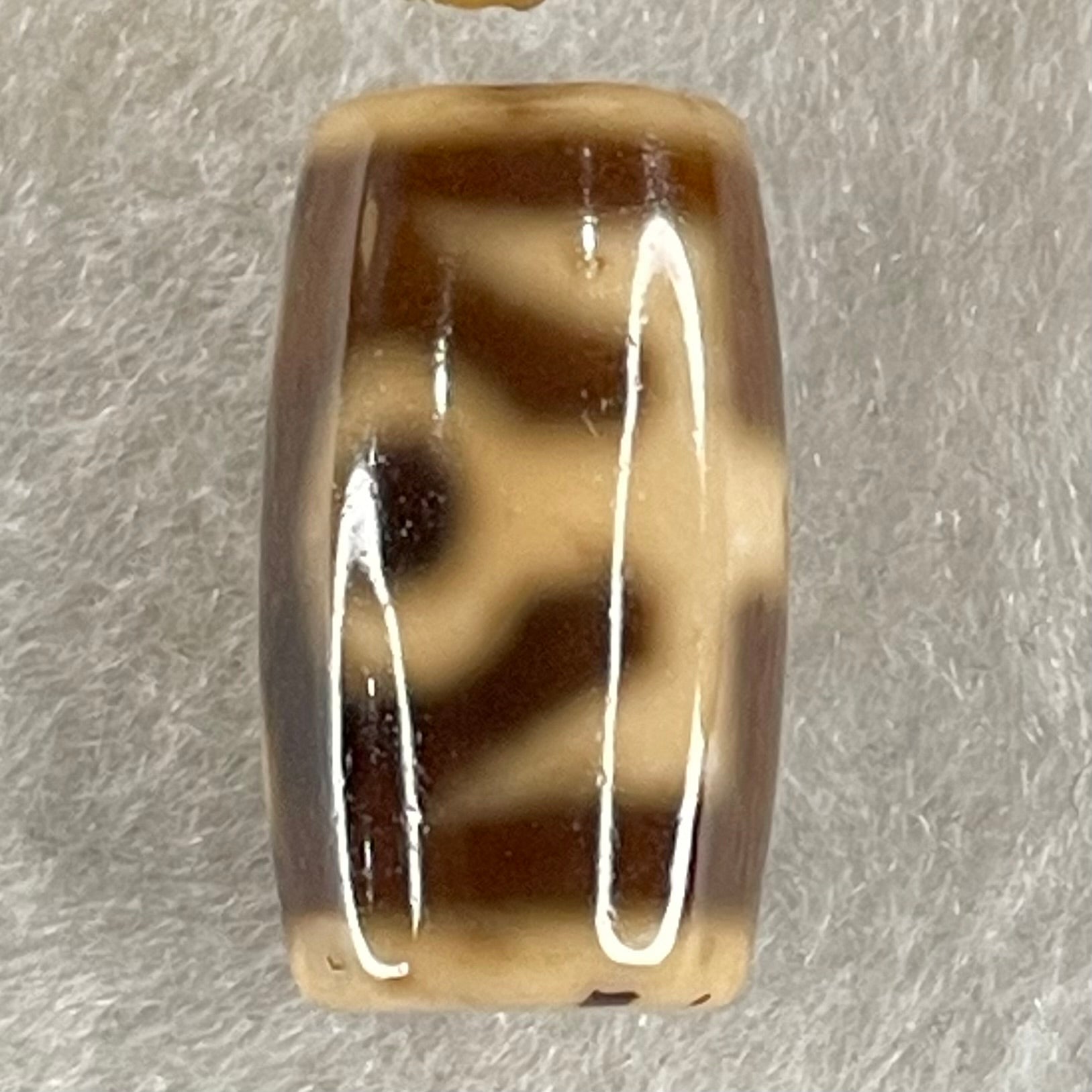 Natural Powerful Tibetan Old Oily Agate Patina Guiren Tairen Human Dzi Bead Totem Amulet Heavenly Master (Tian Zhu) 贵人天诛 4.82g 19.9 by 11.5mm - Huangs Jadeite and Jewelry Pte Ltd